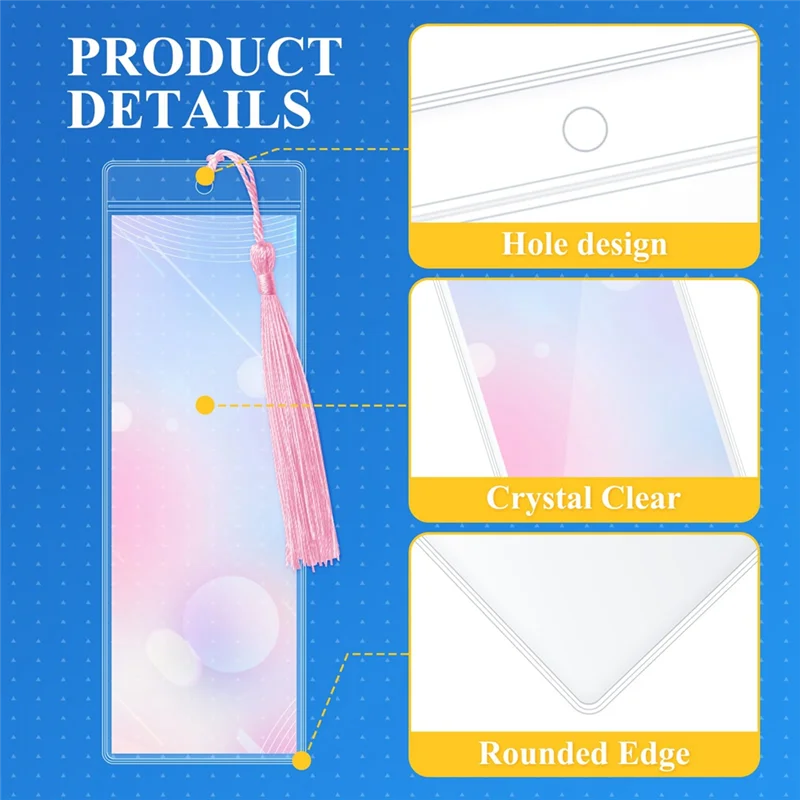 Practical-Clear PVC Bookmarks Protective Sleeves Clear Bookmark Sleeves Transparent Protector Film Wedding Photo Strip Sleeve