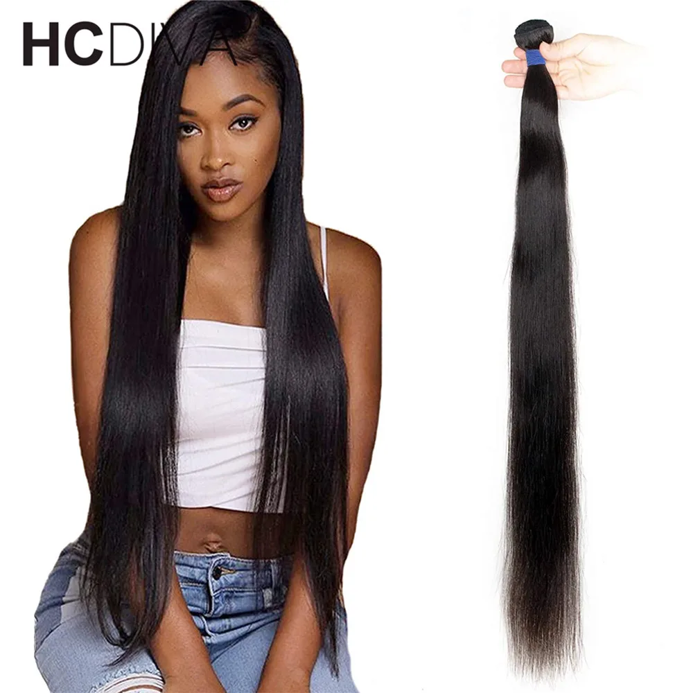 Brazilian Hair Weave Bundles Straight Human Hair Bundles10-40Inch Natural Color Remy Human Hair Extensions Straight Hair Bundles