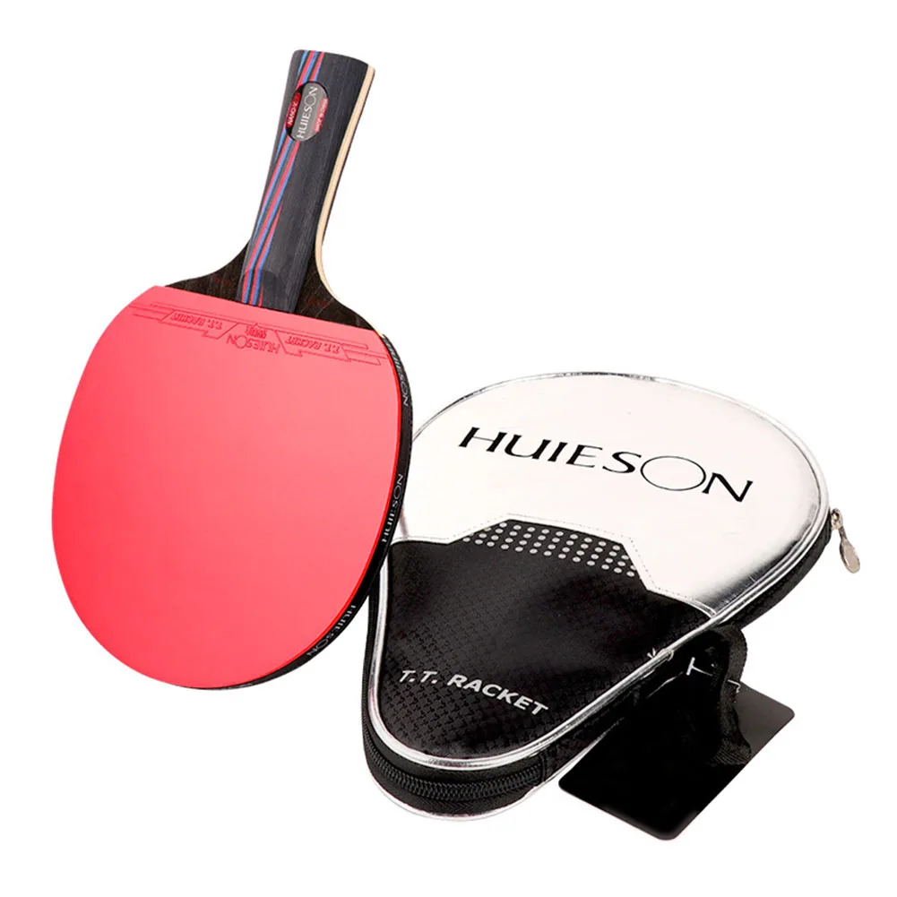 Table Tennis Paddle Table Tennis Racket Blade Double Face Pimples-in Racket Rubber PingPong Paddle For Senior Players With Case