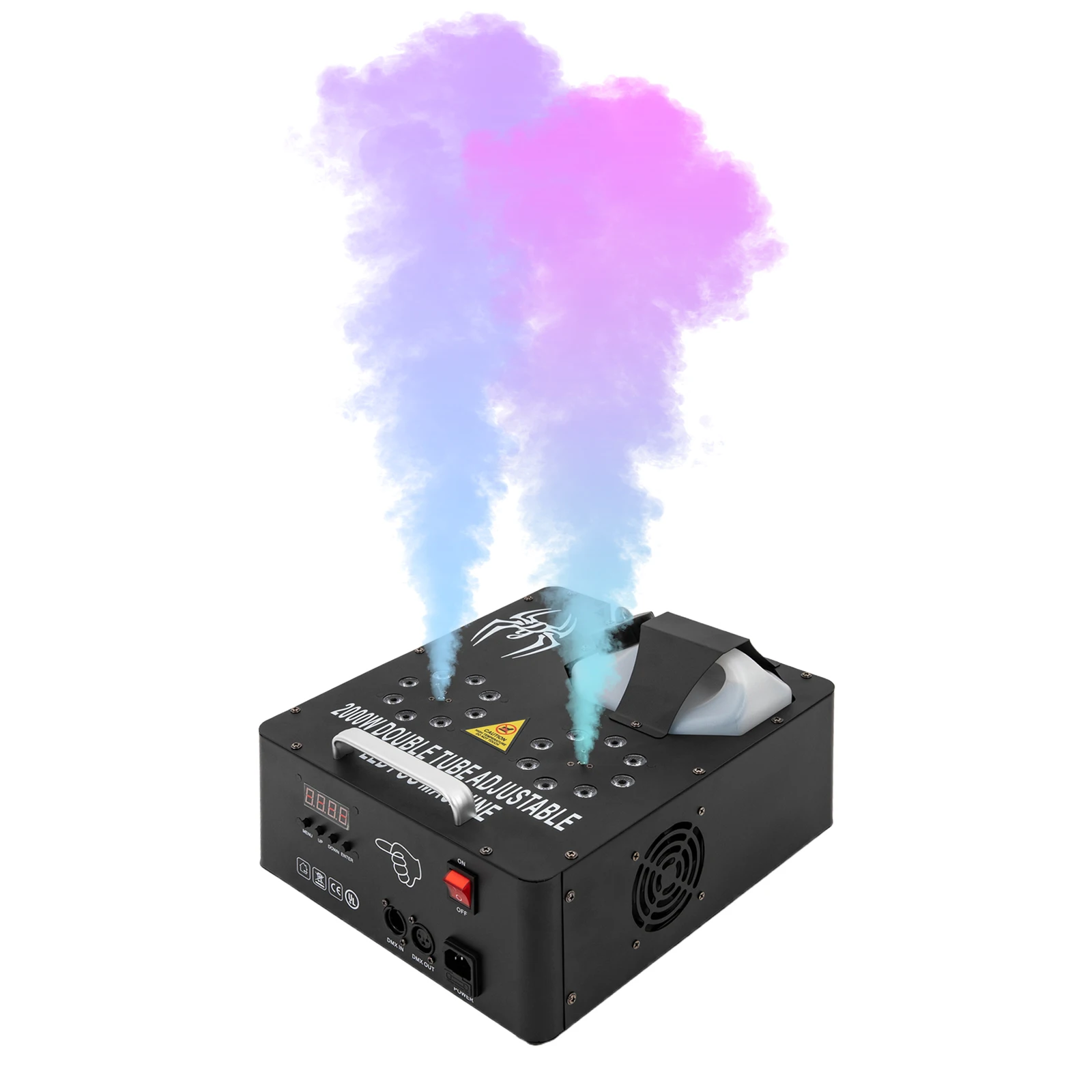 High-Performance Fog Machine with 16 LED Beads, Multiple Colors, 30000 Cubic Feet Per Minute Spray, Low Noise, and Safe Use