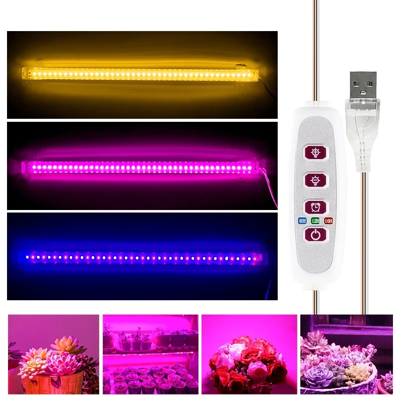 Led Grow Light Full Spectrum Phytolamp For Plants 30cm 5V USB Phyto Bar Lamp Therapy Flower Seeds Greenhouse And Hotbeds Tents