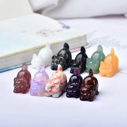 1pc Cute Panda Carving Home Decoration Halloween Room Quartz Natural Stones Decor Gemstone Rare Beauty Crystal Decorations Gift