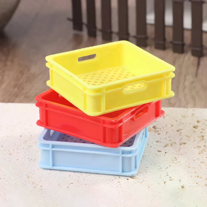 Cesta en miniatura para casa de muñecas 1:12, cesta de almacenamiento de alimentos, bebida/cerveza/cesta de café, modelo de decoración de cocina, accesorios para casa de muñecas de juguete