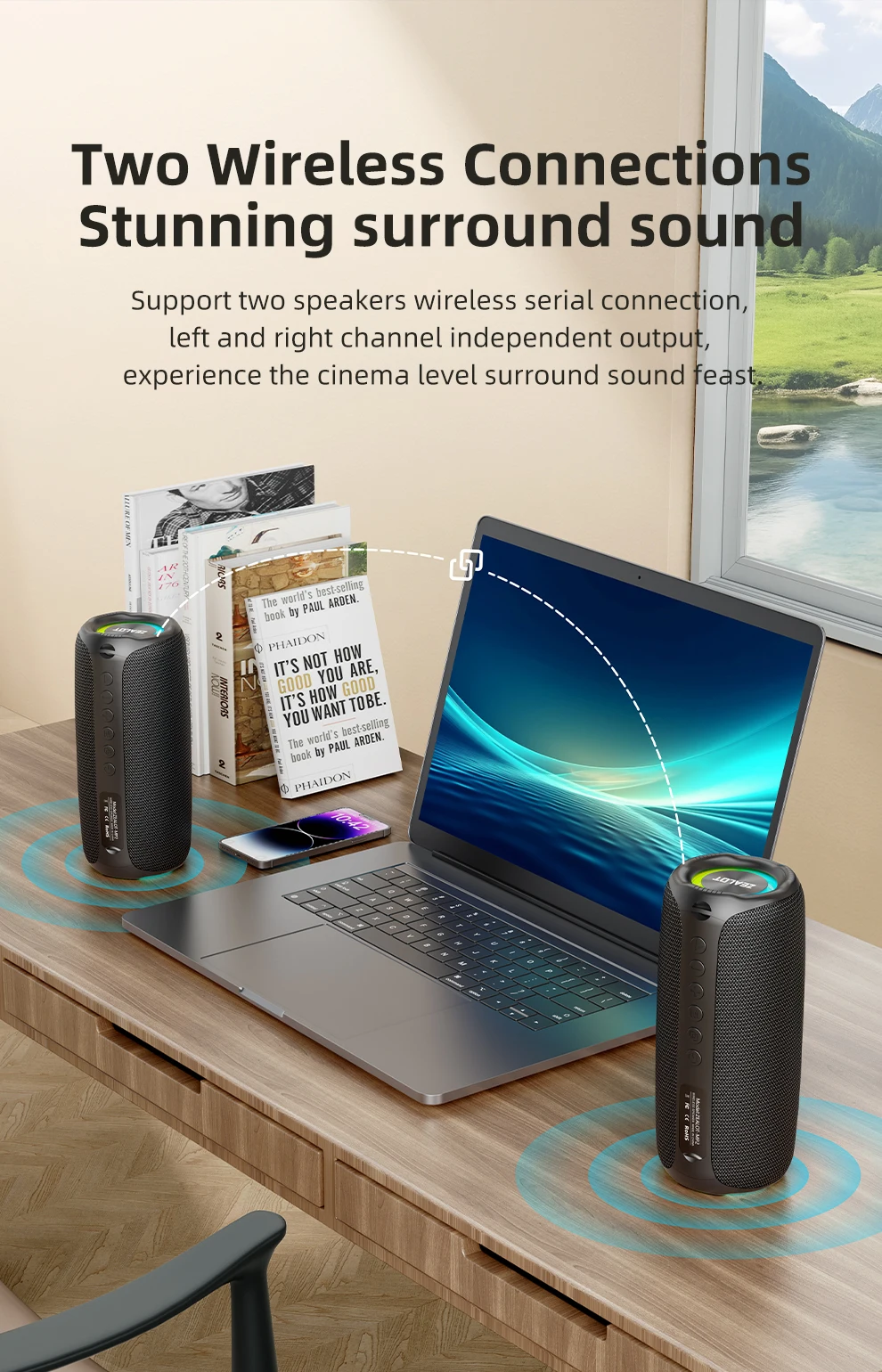 Zealot-MP2 Bluetooth-Lautsprecher, ultra-portabel, bis zu 15 Stunden Spielzeit, IP65 wasserdicht und staubdicht, kraftvoller Klang für den Außenbereich. – Detail 8