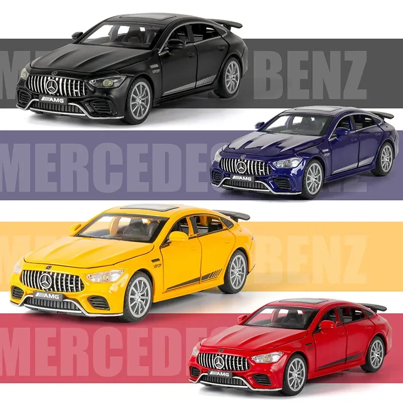 1:32 메르세데스 벤츠 AMG GT63 스포츠카, 다이캐스트 금속 합금 모델 자동차 사운드 라이트 풀백 컬렉션, 어린이 장난감 선물 A81