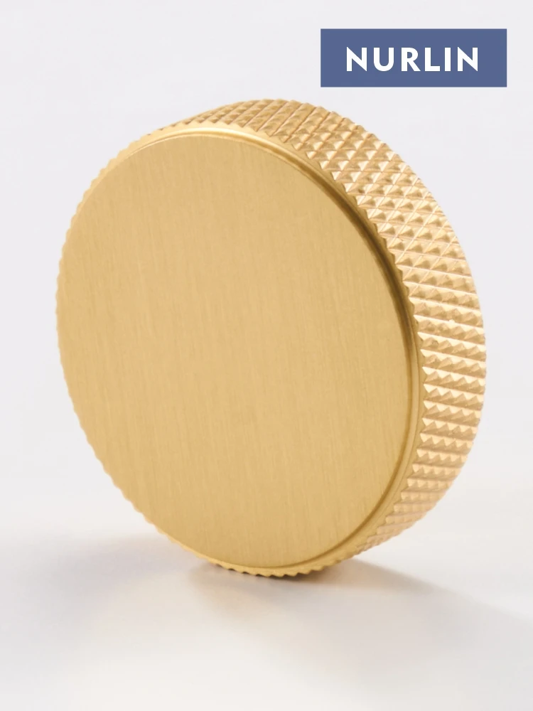 Nurlin New Solid Brass Knurled Round Exquisite Cabinets Drawers Knobs Cloakrooms Wardrobes Anti Slip Handles Novel Design