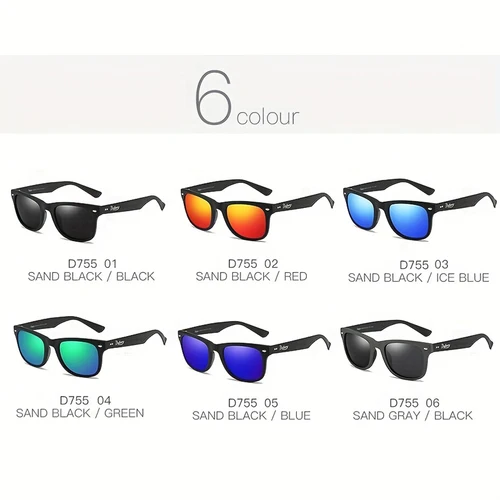 Imagen 2 del producto DUBERY-gafas de sol polarizadas de fibra de carbono para hombre y mujer, lentes de sol polarizadas con espejo, 6 colores, modelo 755