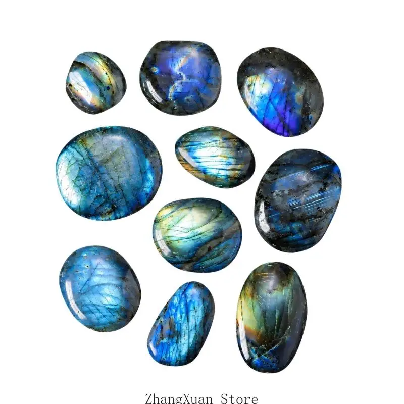 Reflective Labradorite Collectible Stone with Individual Pattern, and Color for Desk or Shelf Presentation, 1PC 3XUF