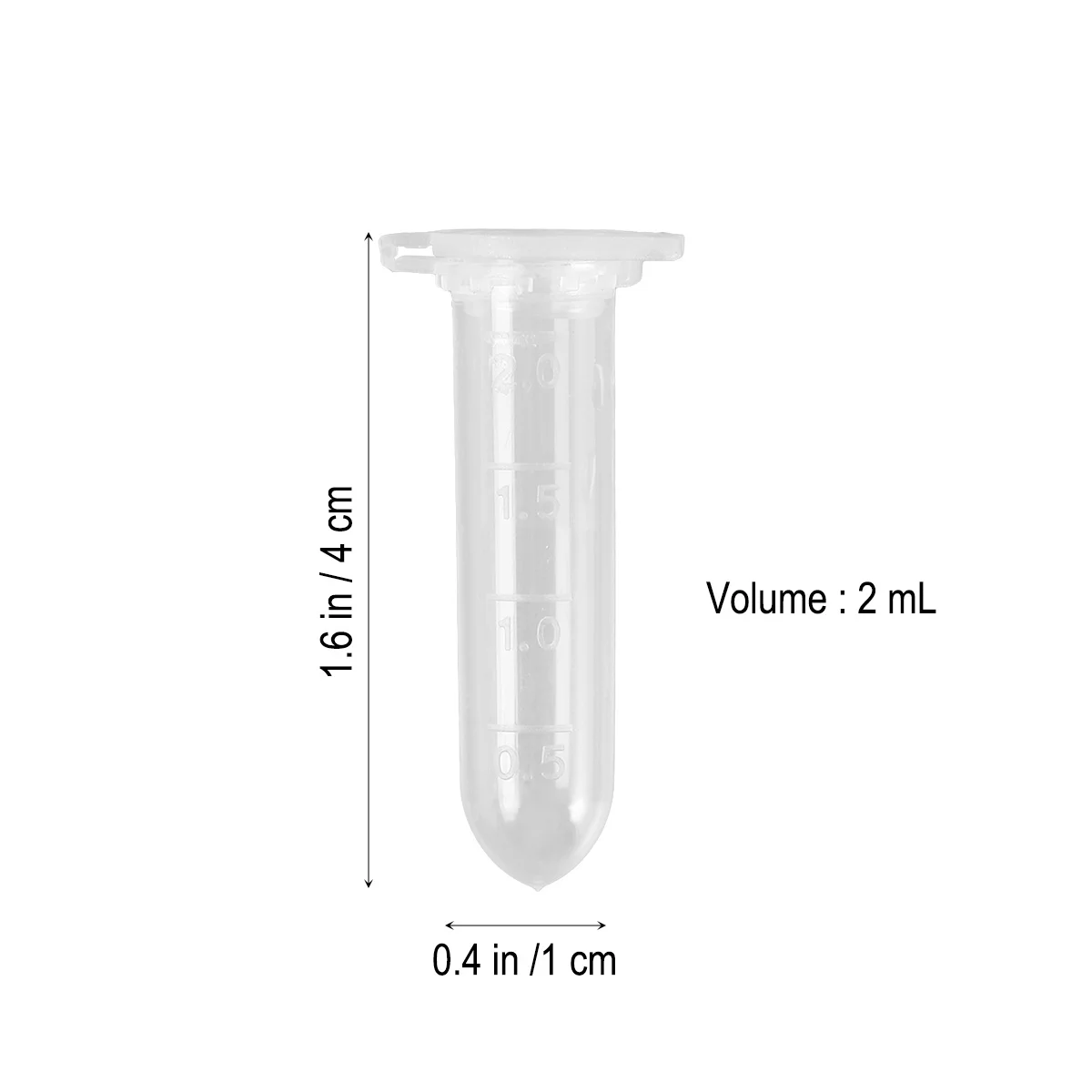 1000 pcs Tube 2Ml Round Bottom Transparent Micro Tubes For Laboratory Supplies Sample Storage Smooth Wall