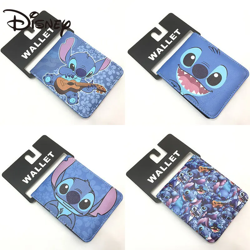 

MINISO Disney Stitch Blue Long Ears Pu Coin Purse Starbaby Shi Dizai Short Folding Wallet Wallet Dropshipping