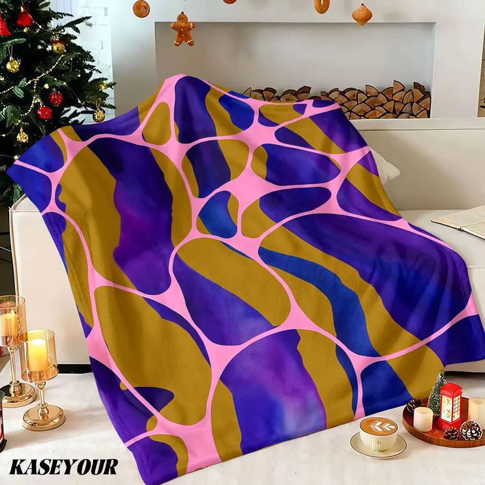 Abstract Marble Vein Winter Summer Flannel Blanket Throw Fleece Soft Fuzzy Plush Cozy Fleece Blankets for Sofa Ideal Gifts