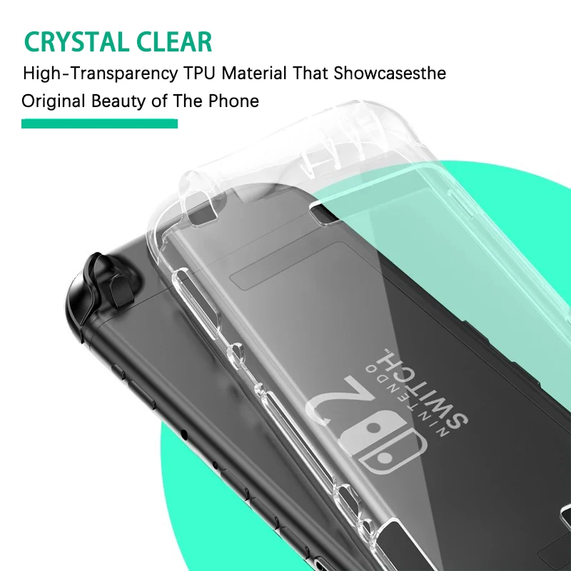 Transparent TPU Case for NS Switch 2 Case Soft Clear Cover for NS Switch 2 2025 Gaming Accessories Shockproof Anti-fall Shell