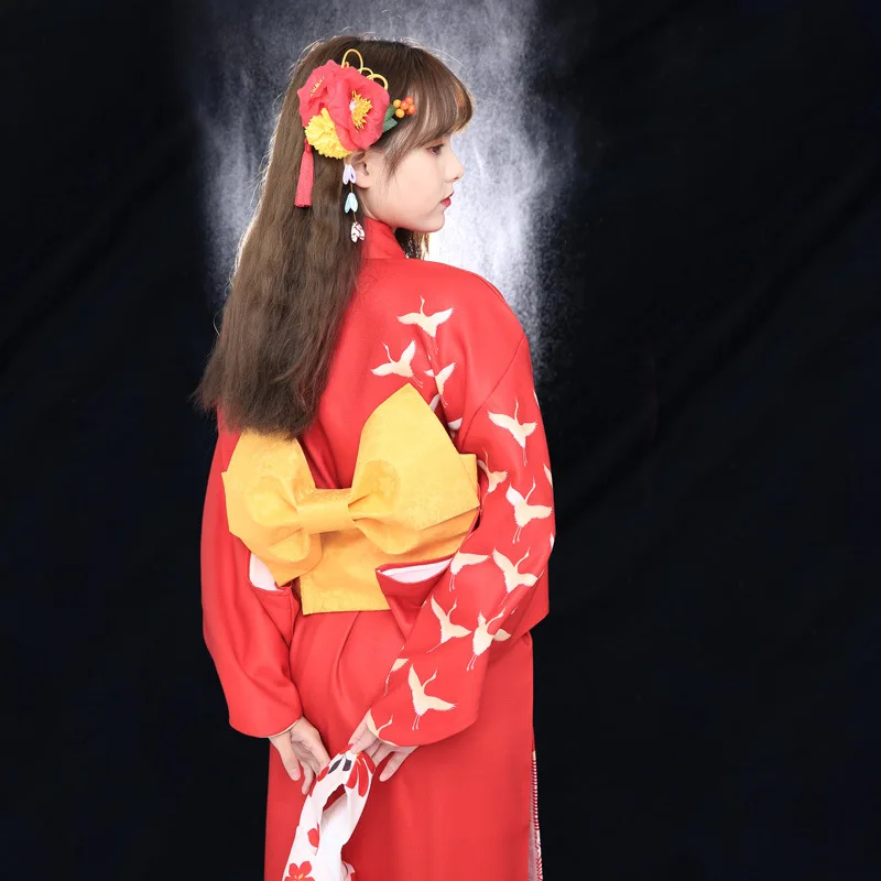 Goddess Girl Kimono Photo Japanese Improved Version Positioned As Little Crane Autumn/winter Thick And Wind Small Pattern Kimono