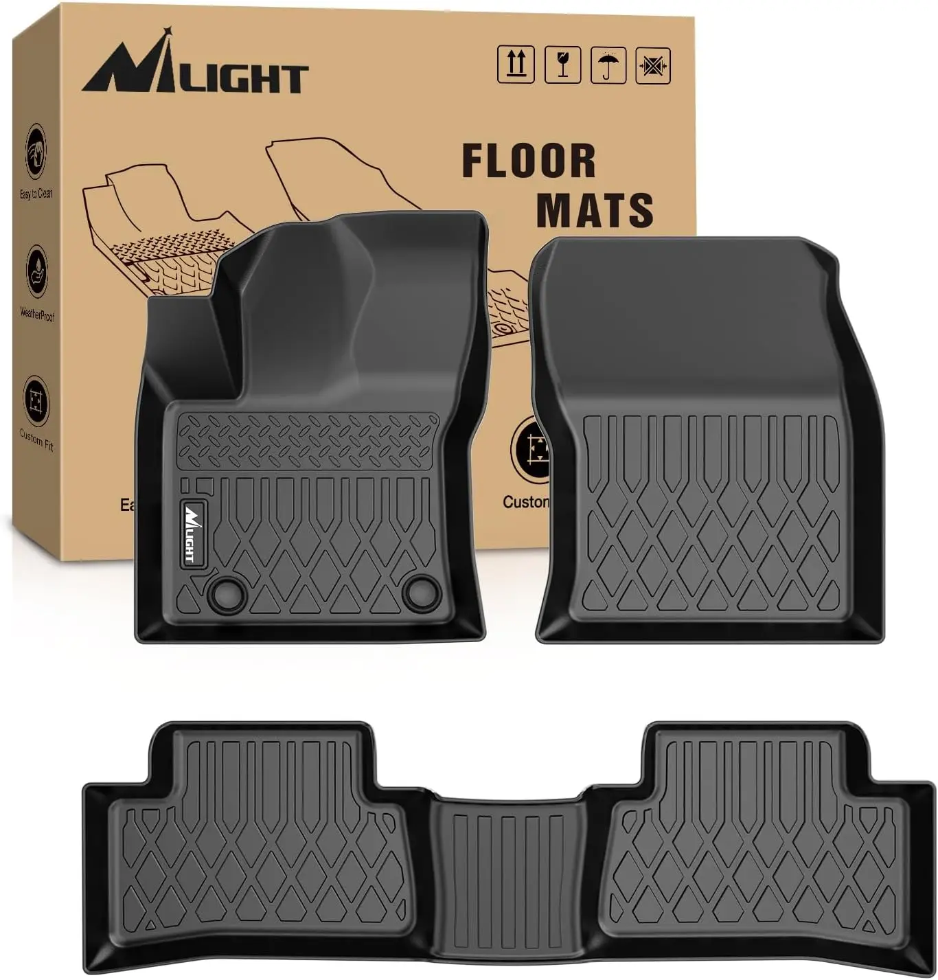 Nilight Floor Mats for Toyota Corolla Cross Hybrid 2022 2023 2024 2025 2026 (AWD Only)  Toyota Sequoia 2023 2024 2025 2026  All Weather Custom Fit Heavy Duty Floor Liners