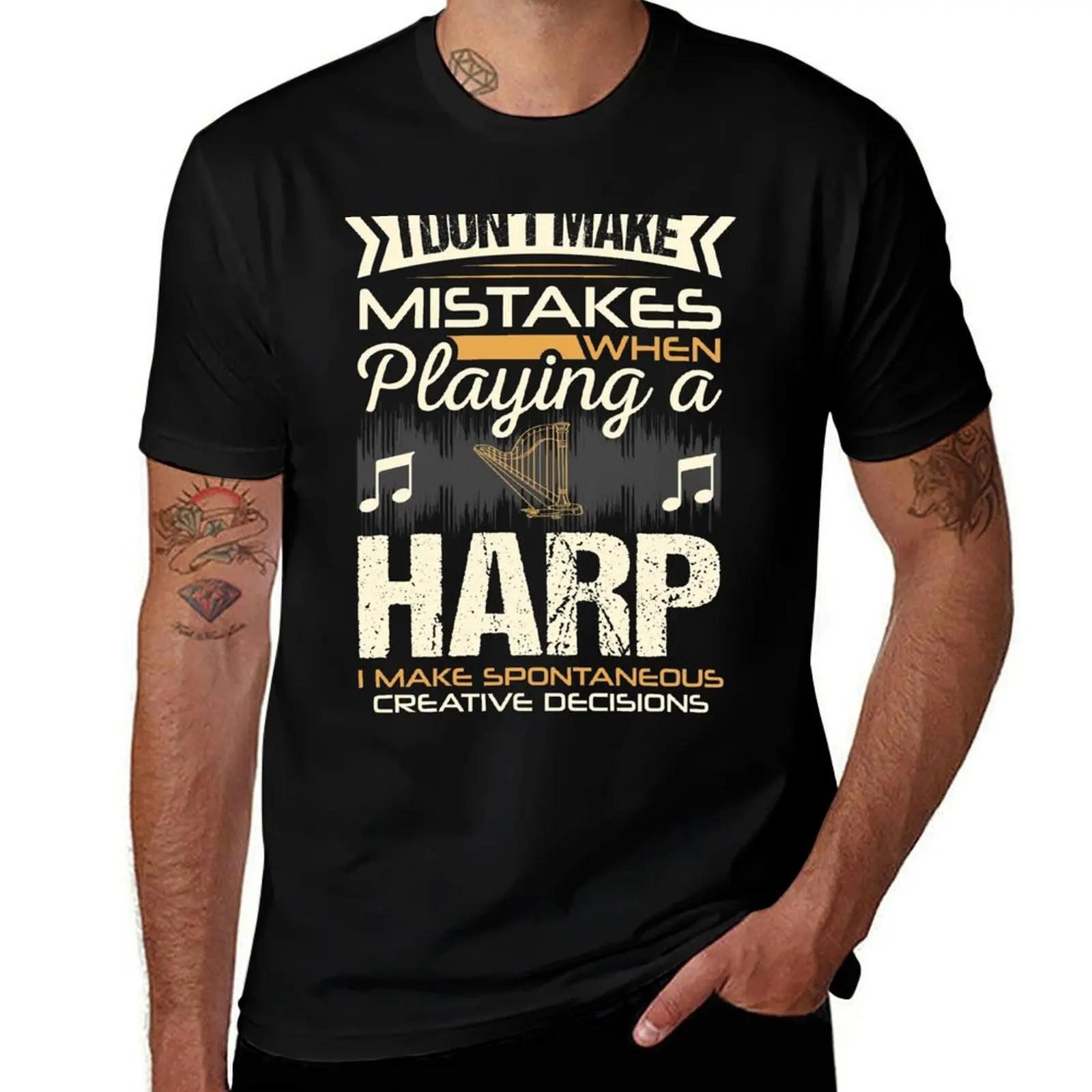 

Harp Player Mistakes T-Shirt Urban Casual Loose Fit Tee