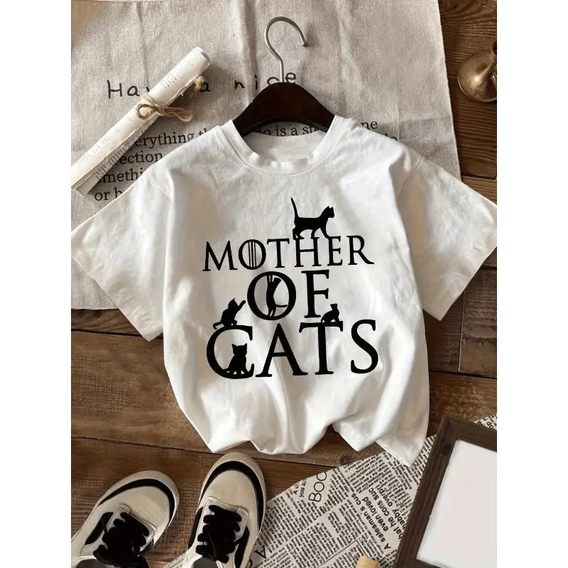 

Unisex Funny Mother of Cats T-shirt Men Women Cat Lover Slogan Tee Cat Mom Gift Top