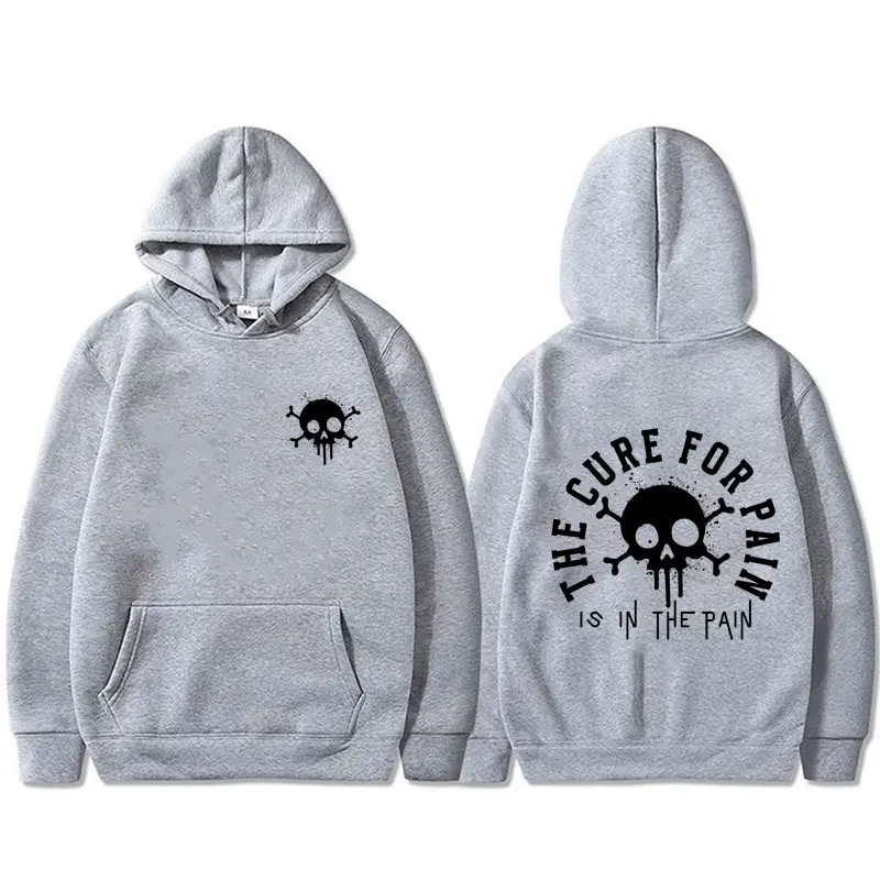 The Cure for Pain Is in The Pain Gym Pump Cover Hoodie Men Women Fitness Oversized Hooded Pullover Male Fashion Vintage Hoodies