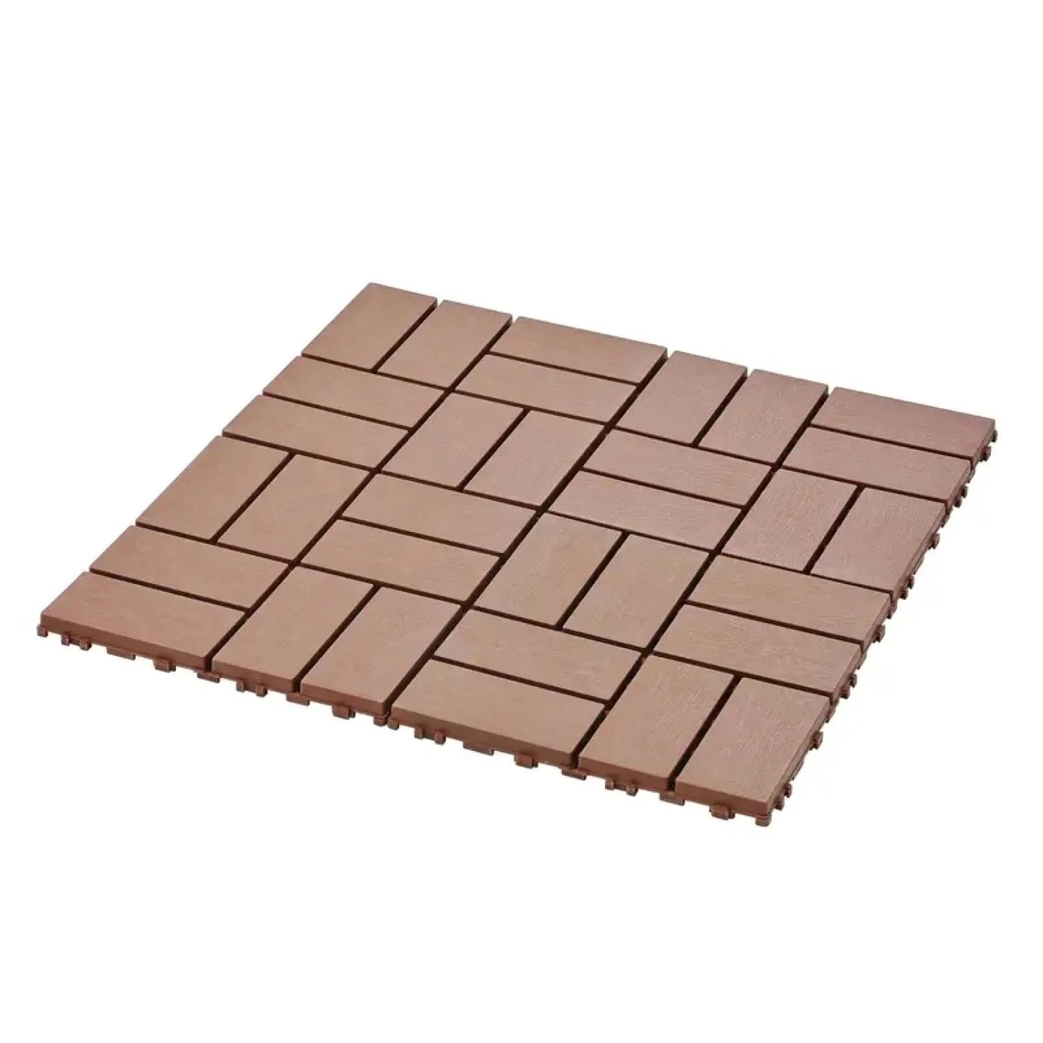 

Plastic Interlocking Deck Tiles - 36 Pack, Waterproof Outdoor Patio Decking Tiles for Poolside Balcony Backyard - Brown