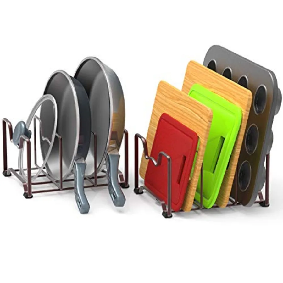 

Kitchen Cabinet Pantry and Bakeware Organizer Rack Holder, - 2 Pack