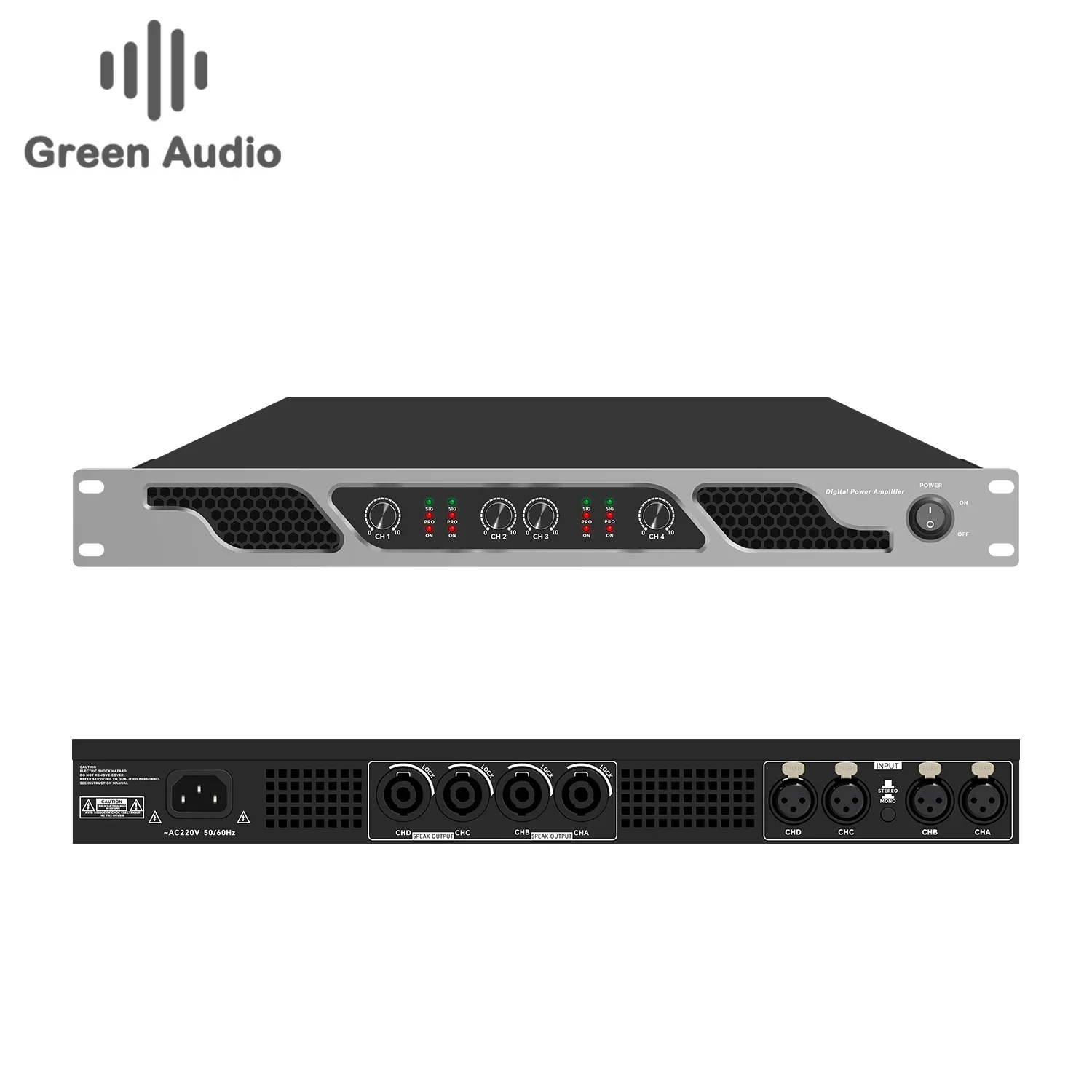 GAP-D5800 Professional 800W * 4-in-4 High-quality Power Amplifier, Suitable for Stage Performances DJ Bass Speaker