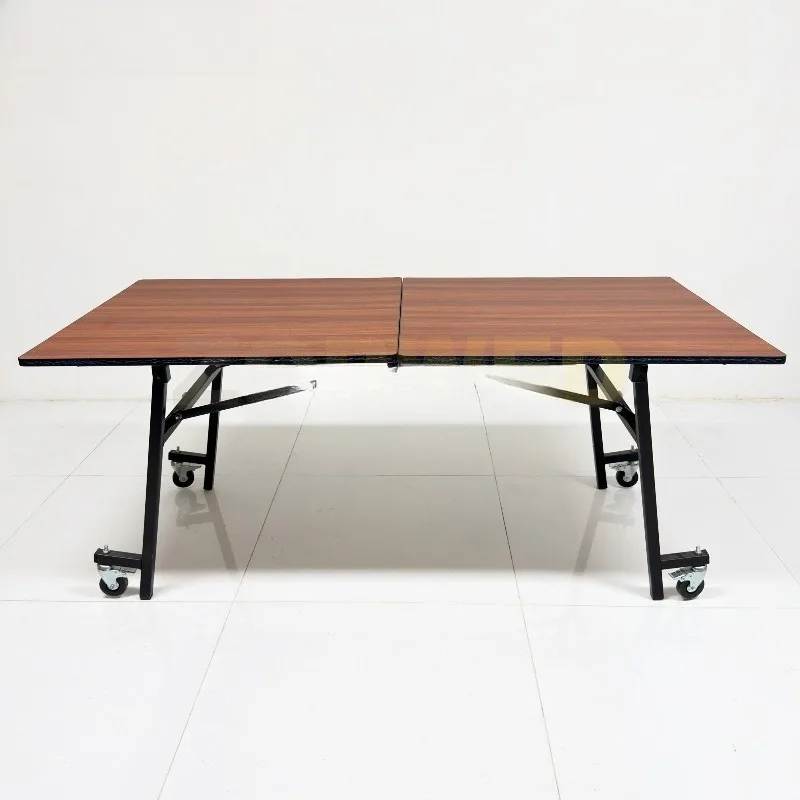 Luxury Hotel Lobby Conference Room Furniture Veneer Tabletop Folding Rectangular Banquet
