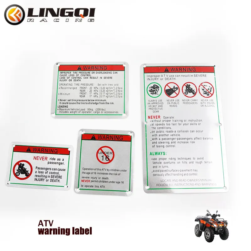 

LINGQI Motorcycle ATV Reflective Warning Plate Pit Dirt Bike Rear Sign Decals Car Body Stickers Labels Aluminum for Moto Parts