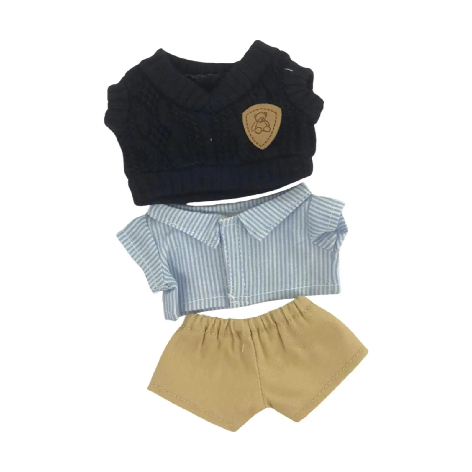 

Doll Miniature Sweater Set Soft Fabric Doll Clothes Pants Shirt Outfit for Plush Toys Dress Up