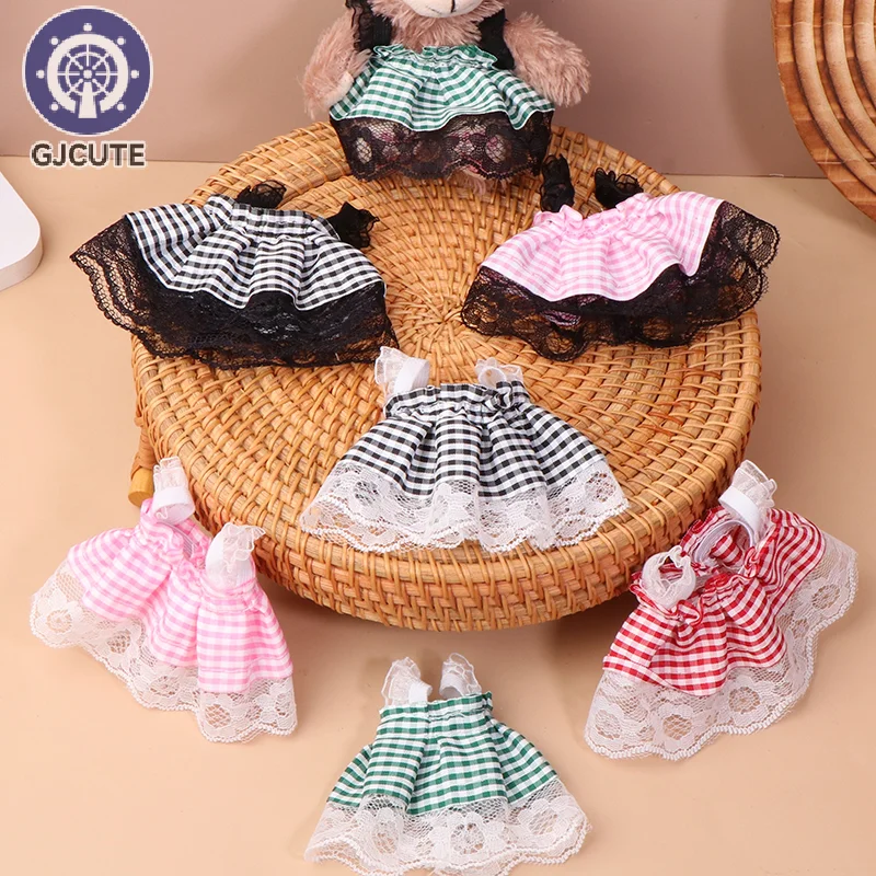 Halter-neck Plaid Skirt For 13cm Lace Doll Dress Doll's Dress-up Accessories Dolls Changing Clothes Toys Girls Gift