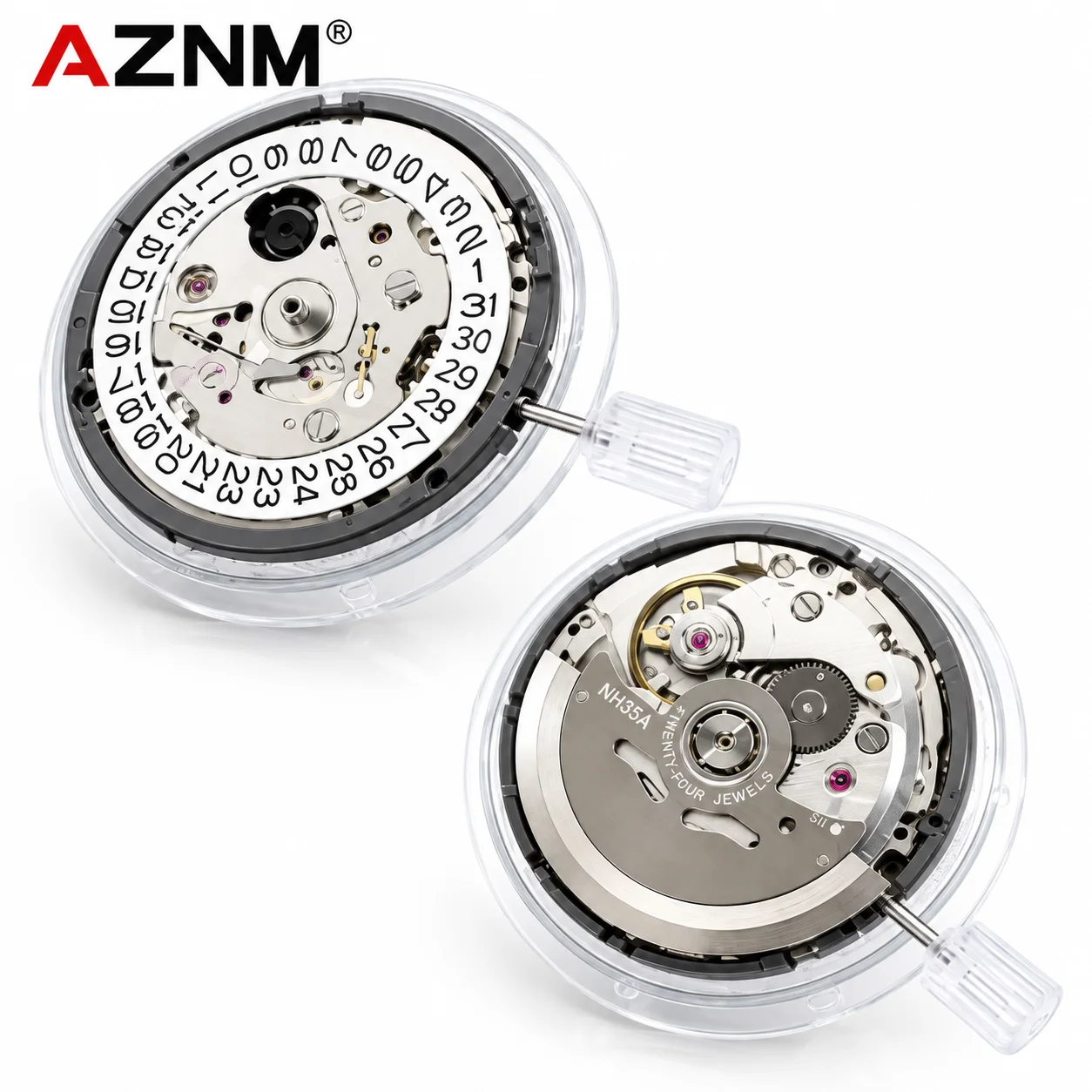 Movimento meccanico automatico NH35 originale giapponese, alta precisione, 24 rubini, ricambio per orologi modificati, NH35A, datario alle 3:00.