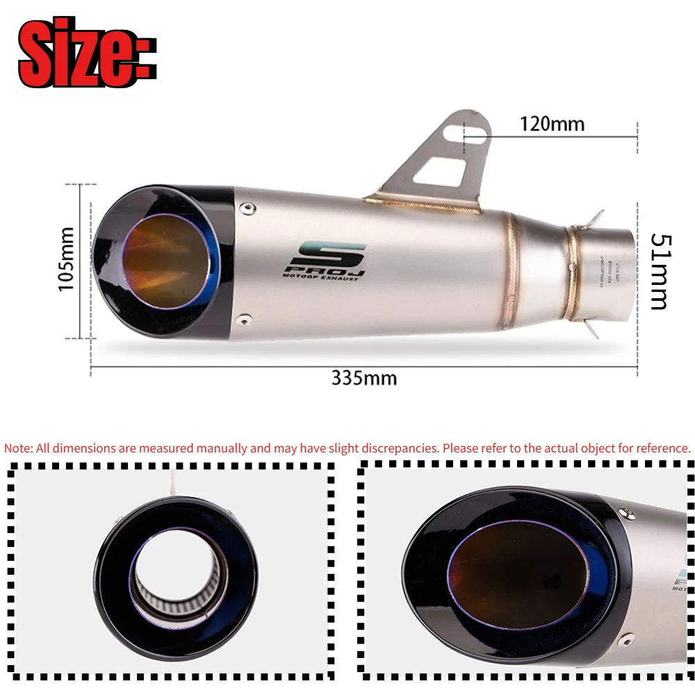 أنبوب كاتم صوت عادم الدراجة النارية SC العالمي مقاس 51 مم، لـ Kawasaki Ninja Z250 Z300 Z400 MT0709 بطبقتين. #2