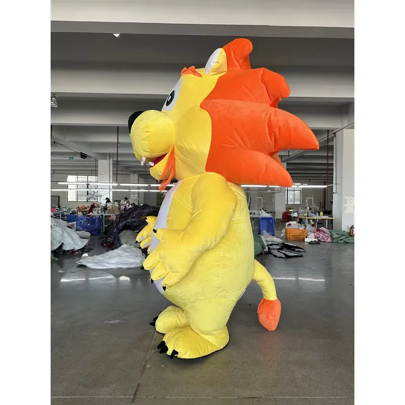 Hot-selling 2.2 beige inflatable lion costume traditional Chinese event mascot lion dance mascot costume adult