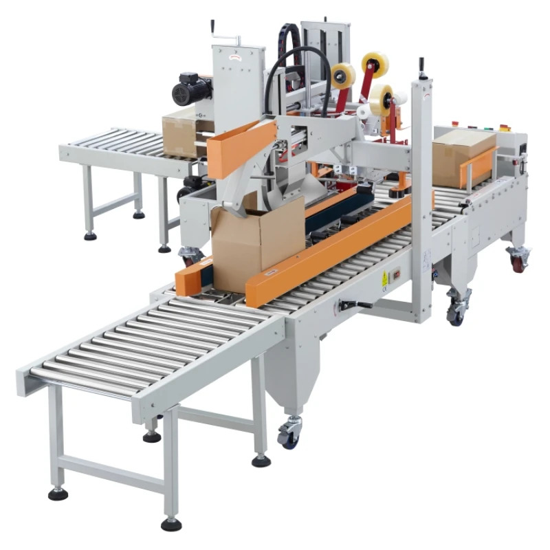 End of Packaging Line Machinery Pack Left Right Box Carton Sealing Machine