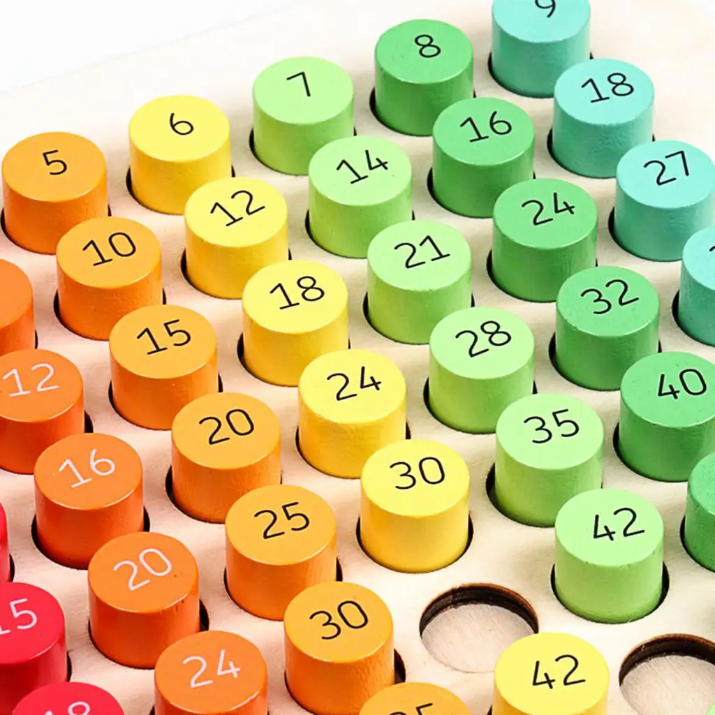 Wooden Montessori Mathematics 9X9 Multiplication Board Table Math Toy