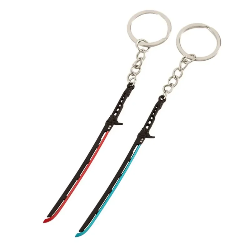 9 سنتيمتر/3.54in سايبر المفاتيح الحرارية كاتانا سبيكة حلقة رئيسية سلاح نموذج سيف ساموراي السلامة اكسسوارات عيد ميلاد لعبة هدية لصبي #2