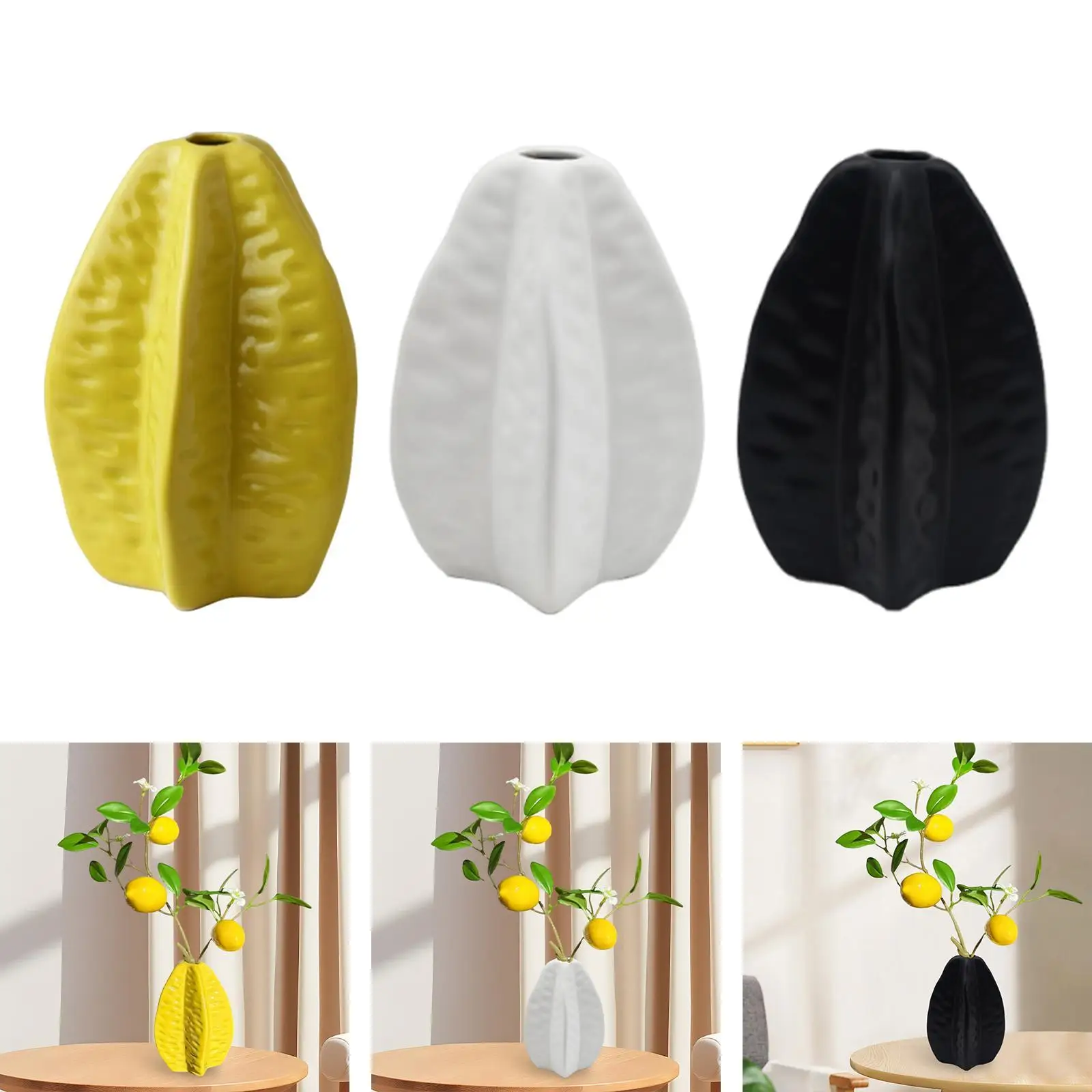 

Ceramic Flower Vase Dried Flower Container Ornament Centerpiece Home Decor Fruit Vase for Home Dorm Room Office Kitchen Bathroom