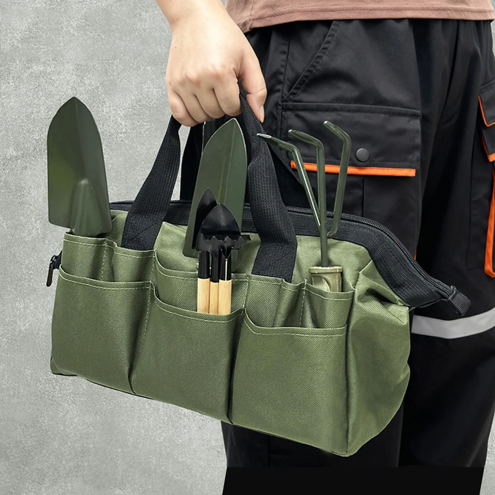 9-Piece Planting Apron with Multiple Pockets Garden Tool Storage Apron for Gardening in Flower Beds Vegetable Patches