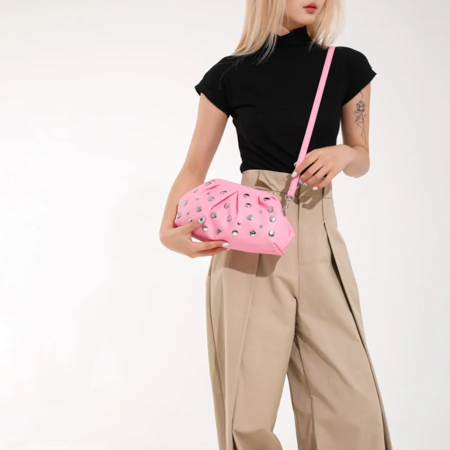 

The new fashionable hundreds of rivets handheld shell bag personality trend leisure single shoulder crossbody women's bag