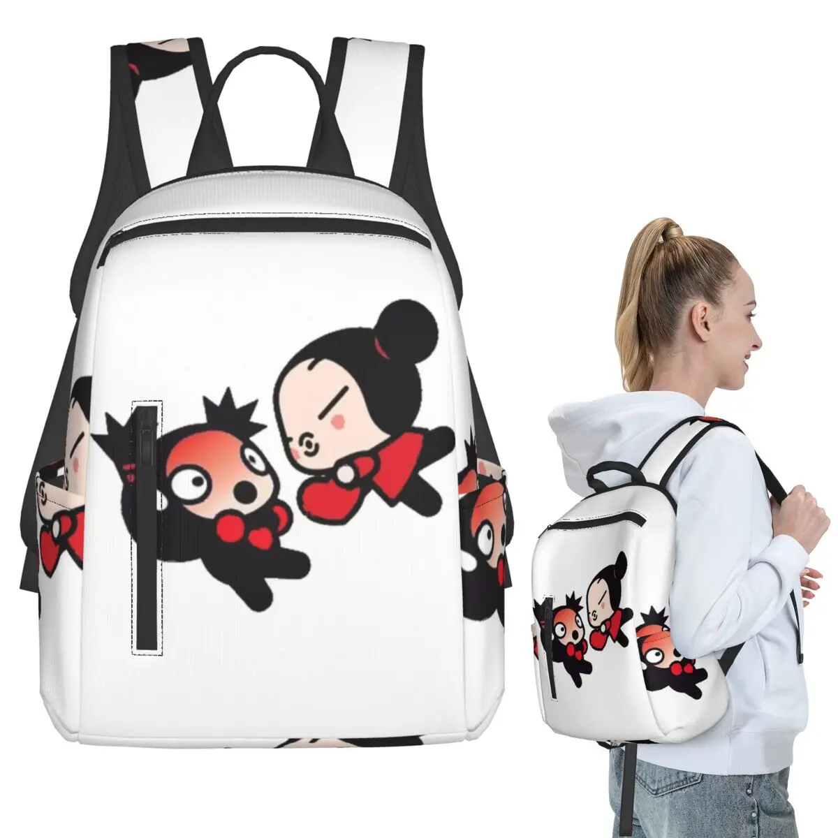 

Pucca Pucca Backpack Student BookBag Children School Bag Laptop Shoulder Bags Men Women