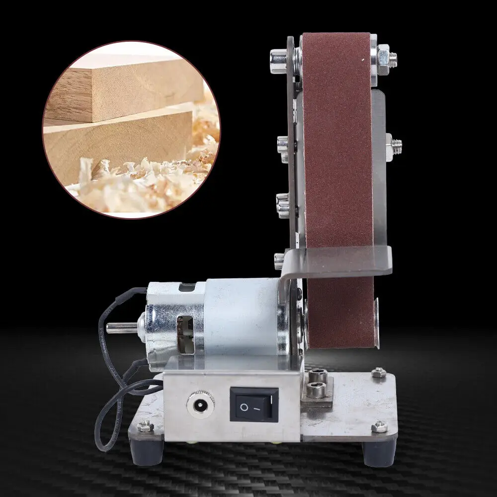 Electric Belt Sander, DIY Abrasive Polishing Grinding Sanding Machine Bench Edge Sharpener Belt Sander for Metal Wood Working