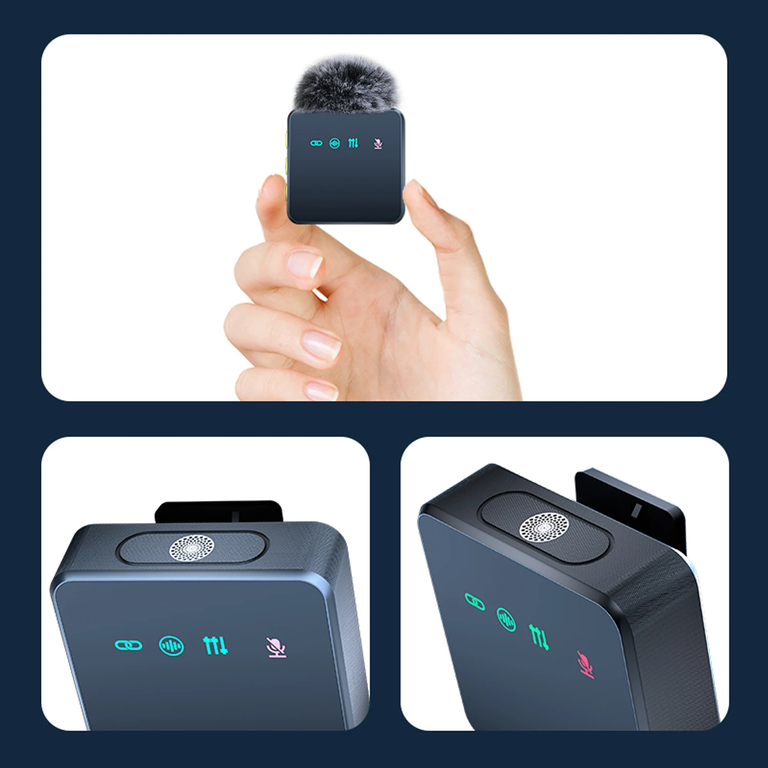Wireless Lavalier Microphone for Type-C Devices - usage example