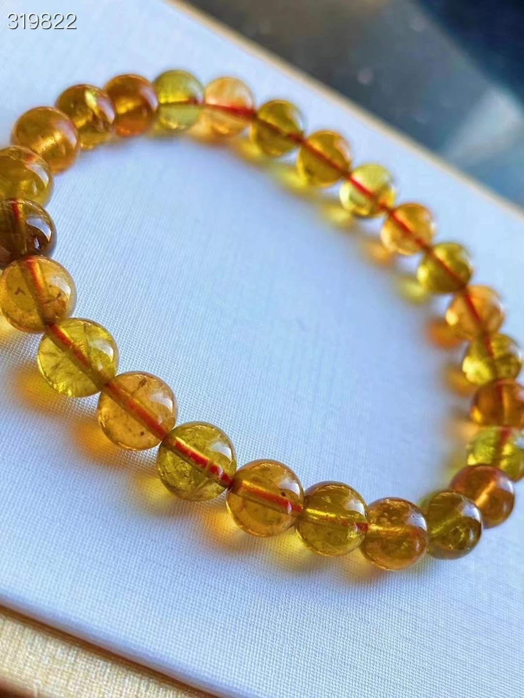 

Natural Yellow Tourmaline Beads Bracelet 7.3mm Clear Round Beads Watermelon Tourmaline Women Jewelry AAAAAAA