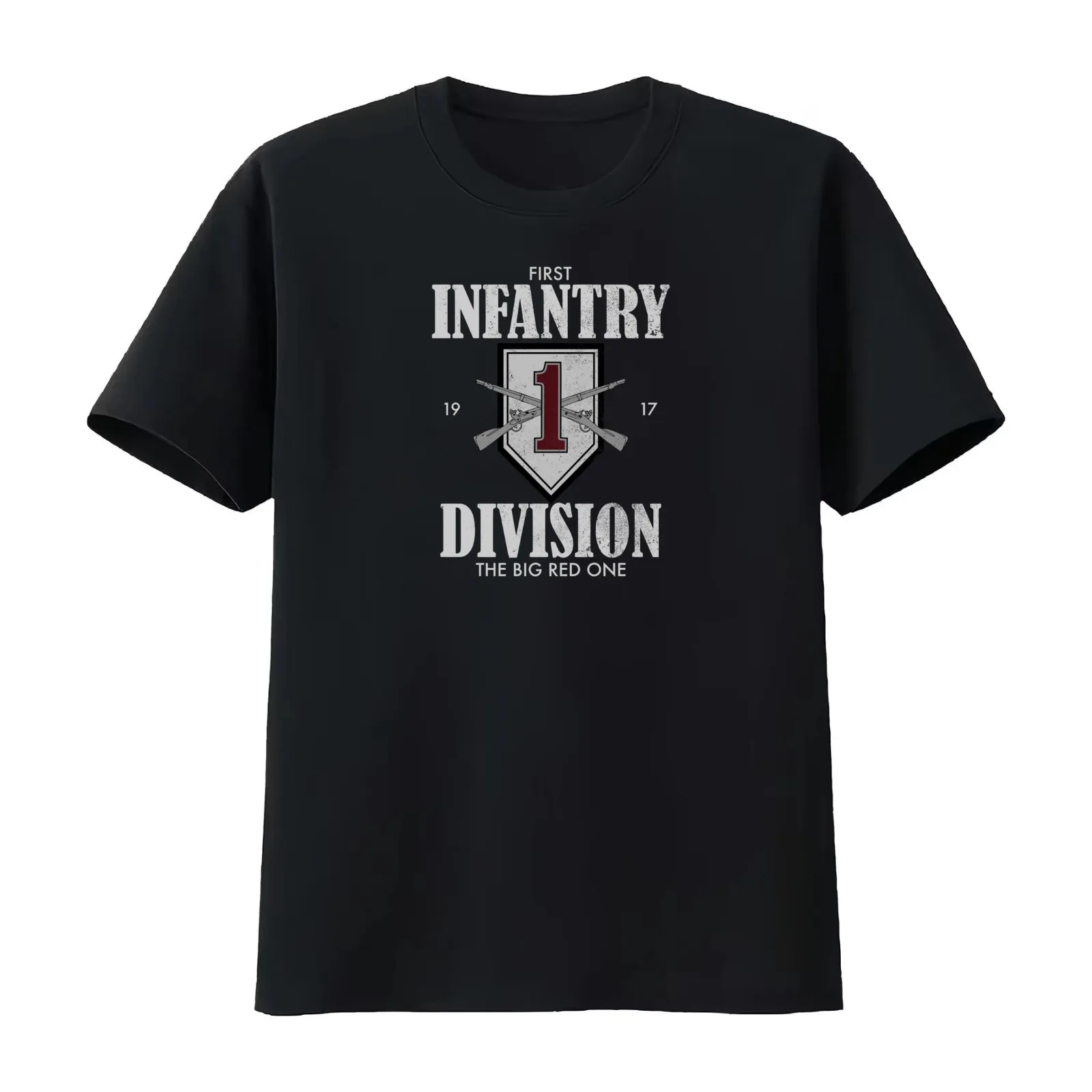 Big Red One - 1st Infantry Division (distressed) T-Shirt Summer Casual Cotton Tee Oversized Streetwear Tops Unisex Men Women