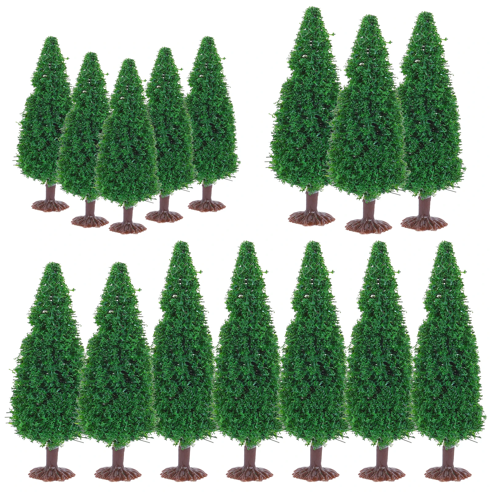 

15pcs Christmas Tree Materials Durable Wire Sponge Mini Landscape Model Tree Pine Tray Scene Construction Decor