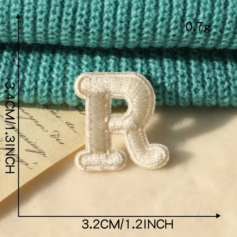 R Letter Patch Embroidered Iron on For Clothing Beautiful Alphabet Appliques DIY Accessories for Bag Hat Jacket Wholesale Patch