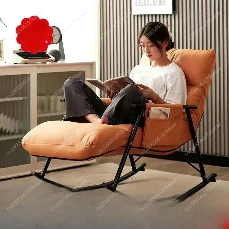 Simple modern foldable bedroom net red lazy balcony leisure rocking chair home lunch break sofa adult reclining chair  cadeira