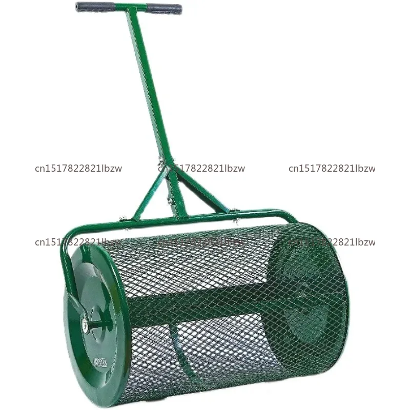 Dripping drum peat moss spreader, suitable for planting and sowing, durable lightweight metal mesh spreader, used for lawns