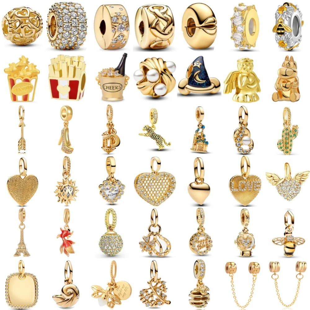 2026 الذهب اللون اليراع عباد الشمس الفشار السلامة Diy بها بنفسك حبة صالح الأوروبي 925 فضة سوار قلادة مجوهرات للنساء