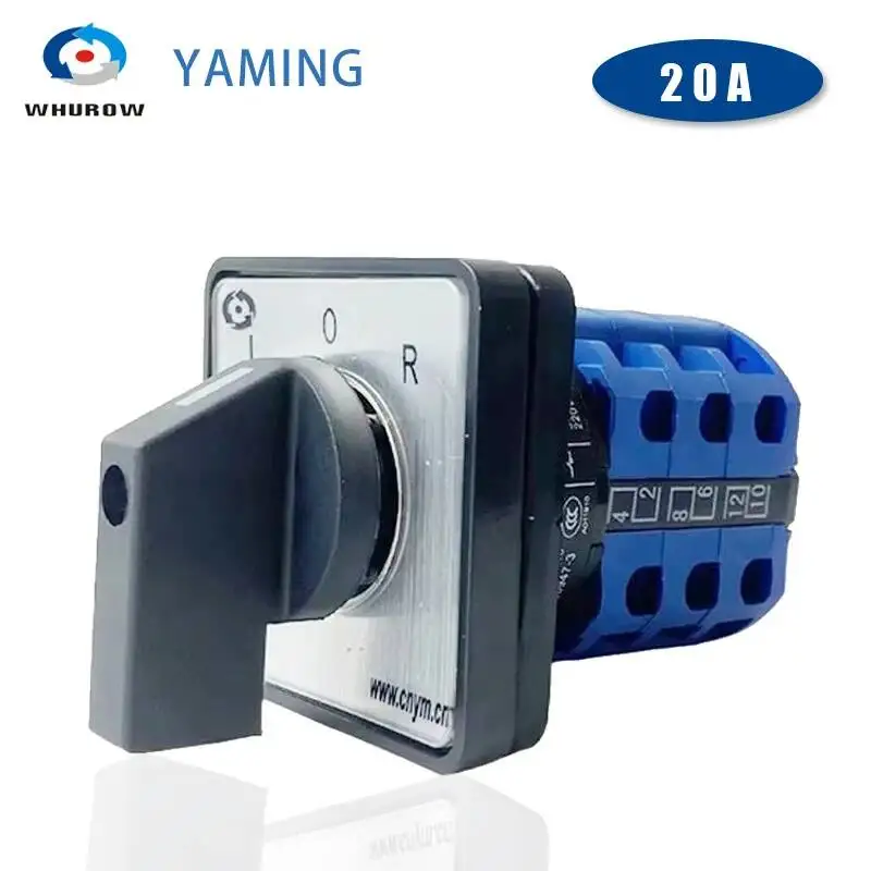 

L-O-R 3 Positions 20A/32A Changeover Control Circuit Panel Mounted For Electrician Using Tools Rotary Cam Switch LW26-20/3