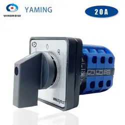 L-O-R 3 Positions 20A/32A Changeover Control Circuit Panel Mounted For Electrician Using Tools Rotary Cam Switch LW26-20/3