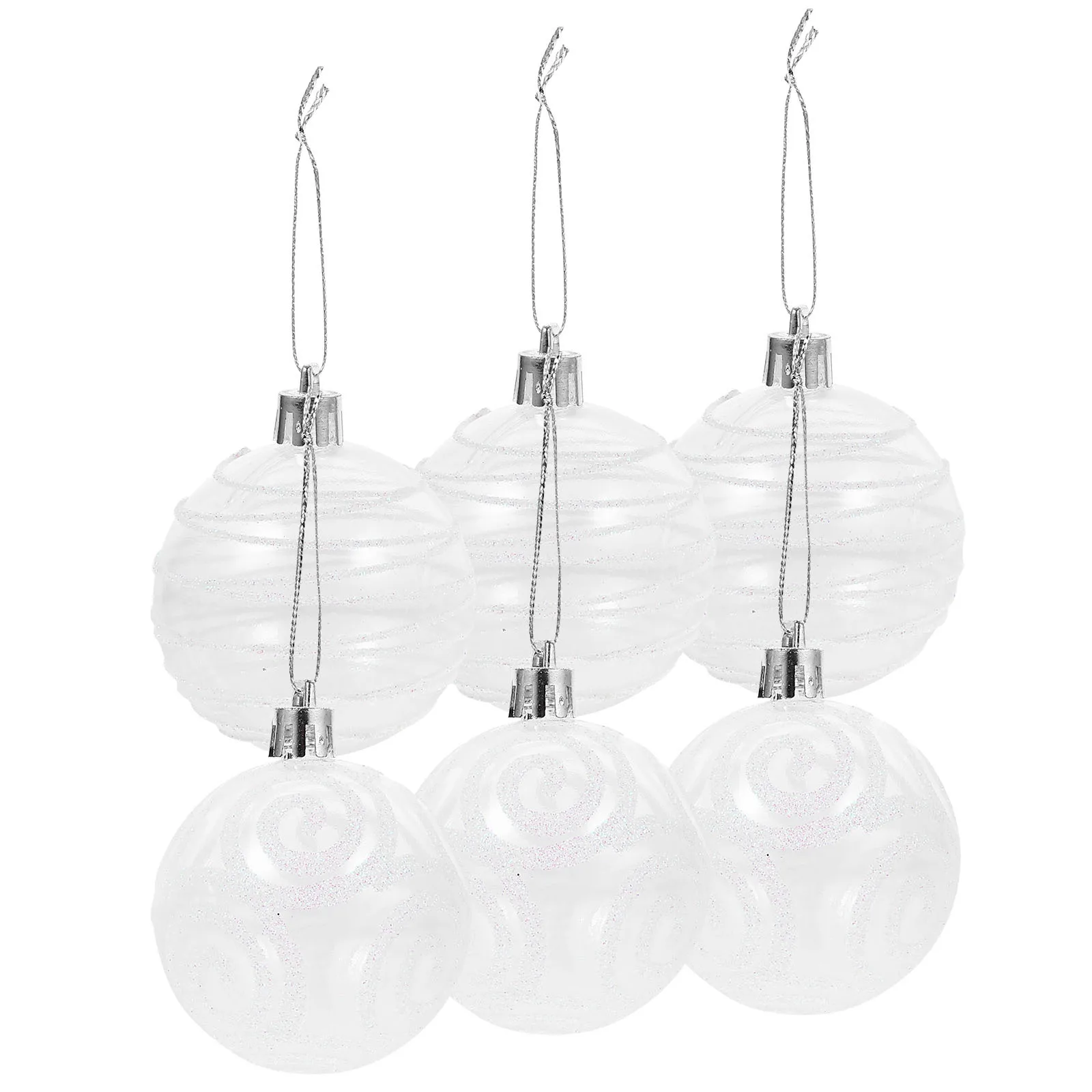

6Pcs Christmas Ball Pendants Plastic Hanging Decorations for Xmas Tree Party Home Holiday Decoration Supplies Festive Ornaments